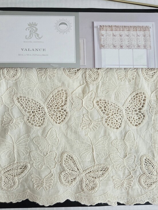 Simply Shabby Chic Other - Simply Shabby Chic Rachel Ashwell Eyelet Embroidered Butterflies Valance Curtain